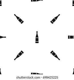 Glass bottle pattern repeat seamless in black color for any design. Vector geometric illustration