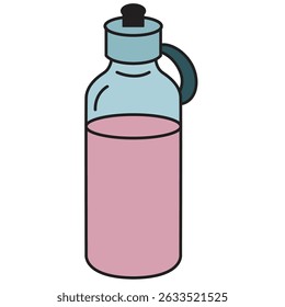 Glass bottle with pink drink