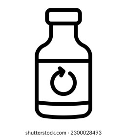 Glass Bottle Recycle Simple Line Icon Symbol