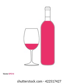 Glass and bottle of red wine