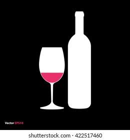 Glass and bottle of red wine