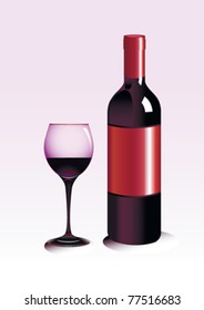 glass and bottle red wine