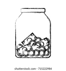 Glass bottle with savings