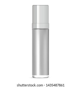 Glass Bottle. Serum Package Design. 3d Mockup Template. Skin Care Essence Package Concept. 3d Illustration for Advertizing Banner. Elegant White Perfume Container. Collection Concept.