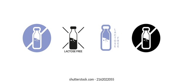 Icono de juego de botellas de vidrio. Líquido, bebida, agua, leche, lactosa, productos lácteos. No hay entrada con agua. El concepto de bebida. Icono de línea de vector para negocios y publicidad