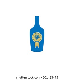 Glass bottle silhouette.Vector illustration.