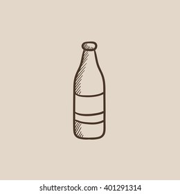 Glass bottle sketch icon.