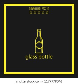 glass bottle sketch vector icon