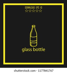 glass bottle sketch vector icon