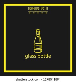 glass bottle sketch vector icon