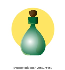 glass bottle with stopper isolated