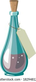 glass bottle with stopper and label