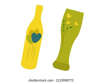 glass and bottle two colour