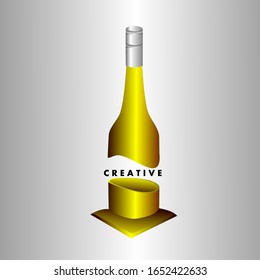 glass bottle. vector with a gradient color.


