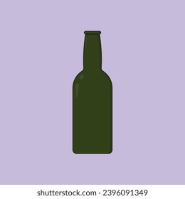Glass Bottle Vector Illustration Icon glass cold drink bottle icon
