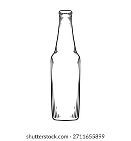 ilustração vetor garrafa de vidro com arte de linha desenhada à mão