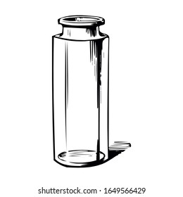 Vektorillustration der Glasflasche auf weißem Hintergrund