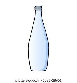 glass bottle vector illustration,isolated on white background,top view