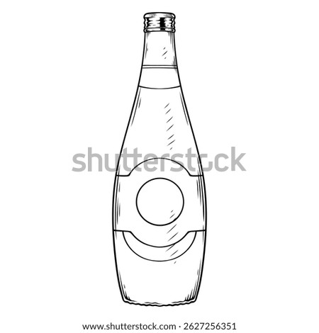 glass bottle vector line art drawing illustration