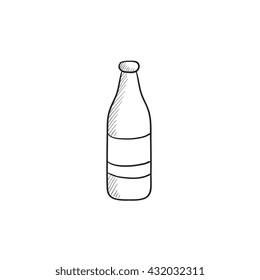 Glass bottle vector sketch icon isolated on background. Hand drawn Glass bottle icon. Glass bottle sketch icon for infographic, website or app.