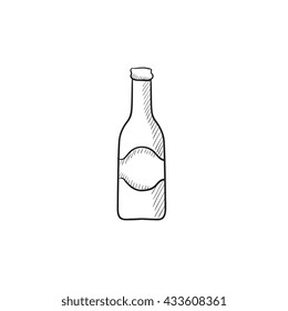 Glass bottle vector sketch icon isolated on background. Hand drawn Glass bottle icon. Glass bottle sketch icon for infographic, website or app.