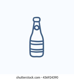 Glasflasche, Vektorgrafik Symbol einzeln auf Hintergrund. Handgezeichnetes Glas-Flaschensymbol. Skizzensymbol für Glasflaschen für Infografik, Website oder App.