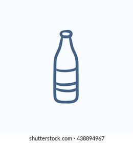 Glasflasche, Vektorgrafik Symbol einzeln auf Hintergrund. Handgezeichnetes Glas-Flaschensymbol. Skizzensymbol für Glasflaschen für Infografik, Website oder App.