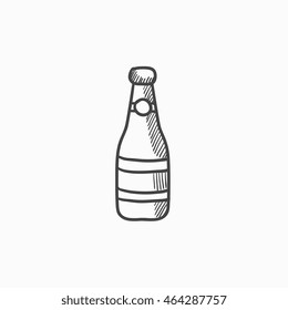 Glasflasche, Vektorgrafik Symbol einzeln auf Hintergrund. Handgezeichnetes Glas-Flaschensymbol. Skizzensymbol für Glasflaschen für Infografik, Website oder App.