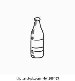 Glass bottle vector sketch icon isolated on background. Hand drawn Glass bottle icon. Glass bottle sketch icon for infographic, website or app.