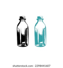 Glass Bottle Vector, vintage essential oils bottles vector, essential oils bottles, Medicine bottles vector.