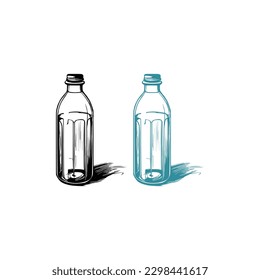 Vector de botellas de vidrio, vectores vintage de botellas de aceites esenciales, botellas de aceites esenciales, vector de botellas de medicamentos.