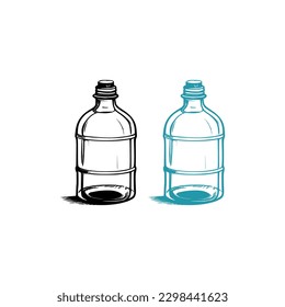 Glass Bottle Vector, vintage essential oils bottles vector, essential oils bottles, Medicine bottles vector.
