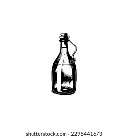 Glass Bottle Vector, vintage essential oils bottles vector, essential oils bottles, Medicine bottles vector.