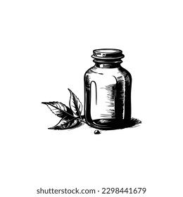 Vector de botellas de vidrio, vectores vintage de botellas de aceites esenciales, botellas de aceites esenciales, vector de botellas de medicamentos.