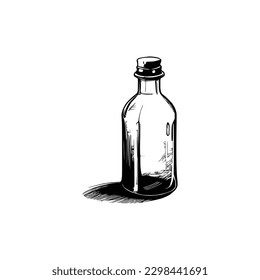 Vector de botellas de vidrio, vectores vintage de botellas de aceites esenciales, botellas de aceites esenciales, vector de botellas de medicamentos.