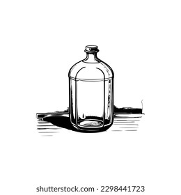 Vector de botellas de vidrio, vectores vintage de botellas de aceites esenciales, botellas de aceites esenciales, vector de botellas de medicamentos.