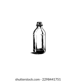 Vector de botellas de vidrio, vectores vintage de botellas de aceites esenciales, botellas de aceites esenciales, vector de botellas de medicamentos.