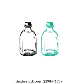 Glass Bottle Vector, vintage essential oils bottles vector, essential oils bottles, Medicine bottles vector.