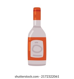 Glass Bottle of Vodka as Russian Symbol Vector Illustration