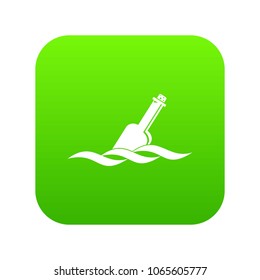 Glass bottle in a water icon digital green for any design isolated on white vector illustration