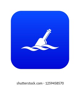 Glass bottle in a water icon digital blue for any design isolated on white vector illustration