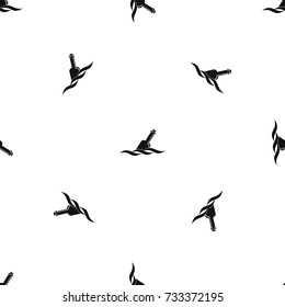 Glass bottle in a water pattern repeat seamless in black color for any design. Vector geometric illustration