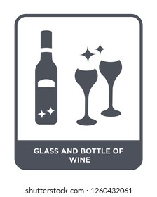 glass and bottle of wine icon vector on white background., glass and bottle of wine simple element illustration