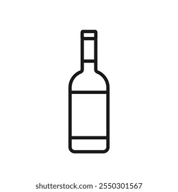 Glasflasche Wein lineares Symbol mit editierbarem Strich für Web-Design, Logo-Vorlage, ui ux. Konzept für alkoholische Getränke. Weingut und Feier. Vektorgrafik einzeln auf weißem Hintergrund