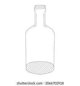 Glass bottle without cap 50 ml,flat icon design vector
