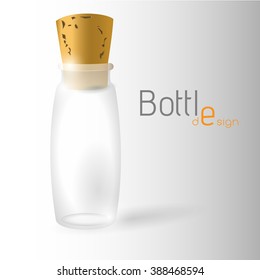 Glass bottle with wooden stopper