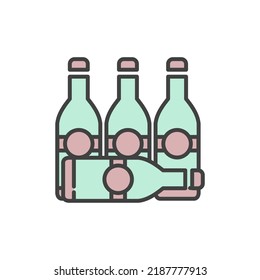 glass bottles icon vector illustration logo template for many purpose. Isolated on white background. full color cartoon