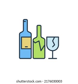 Glass Bottles Recycling vector concept colored icon or logo element