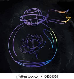 Glass Bottles. Succulents.Vector