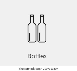 Glass bottles vector icon. Editable stroke. Symbol in Line Art Style for Design, Presentation, Website or Apps Elements, Logo. Pixel vector graphics - Vector